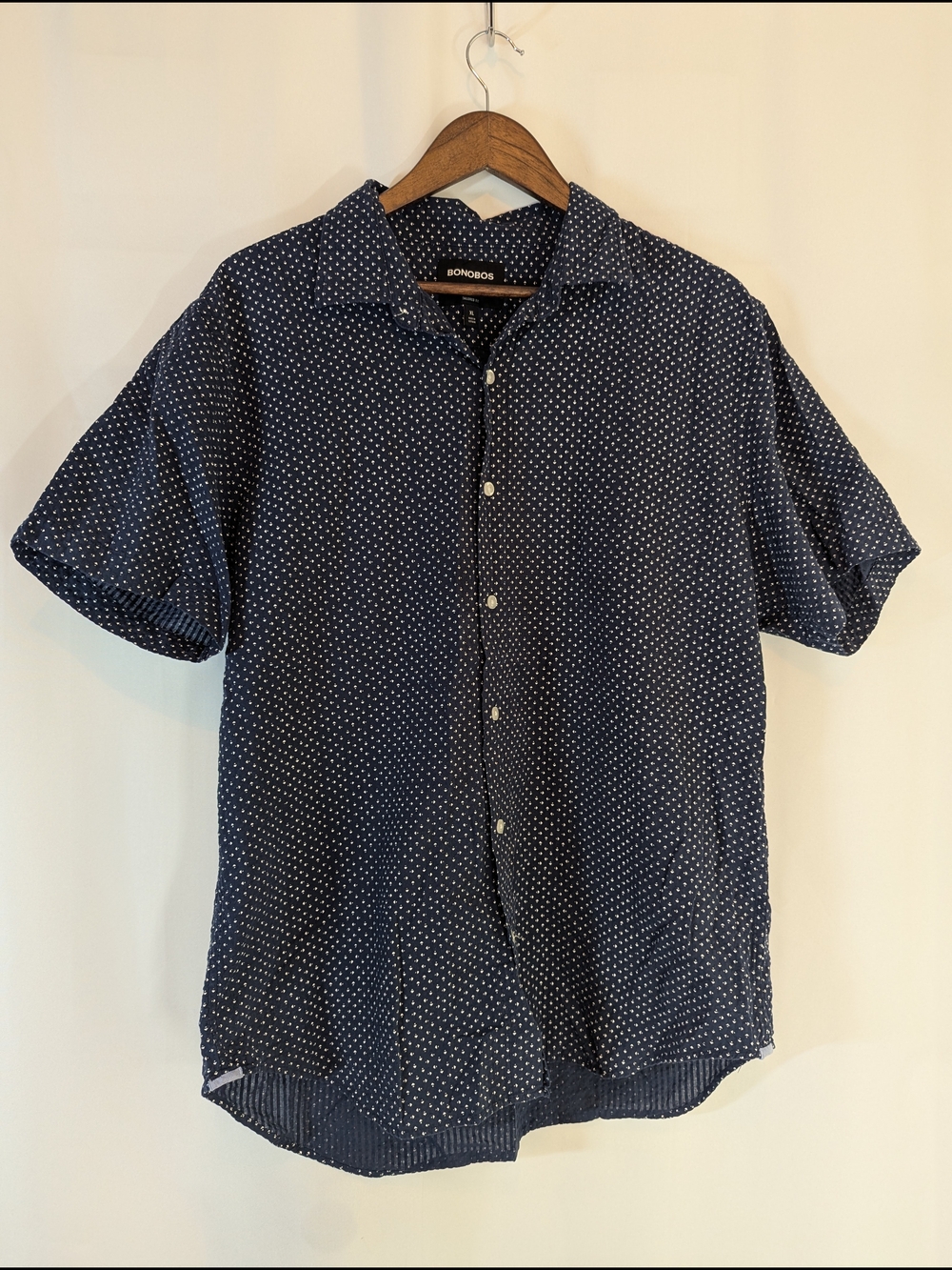 Bonobos Navy Short-Sleeve Navy Dot Button-Down Shirt